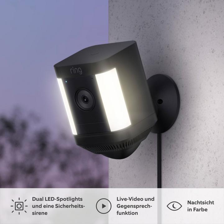 Actual product image Ring Spotlight Cam Plus, Plug-in - Black - EU (1920 x 1080 Pixels)