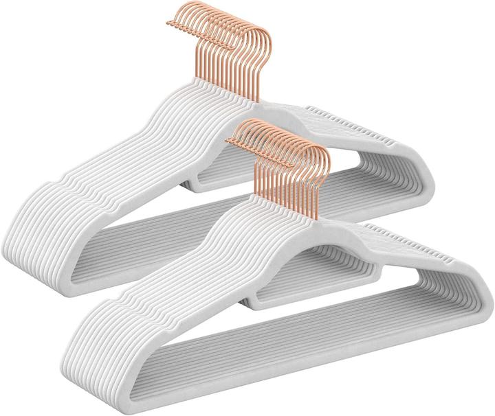 Songmics Kleiderbügel Samt 30er Set Weiss (30 x)