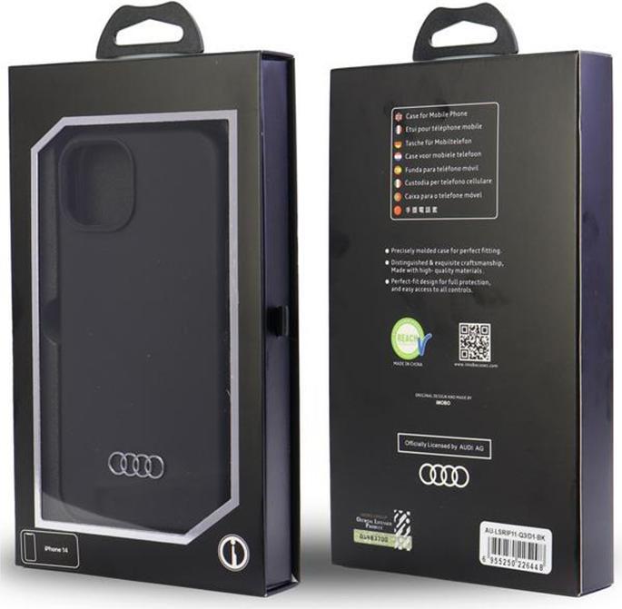 Produktbild Audi Silicone Case iPhone 11 / Xr 6.1" czarny/black hardcase AU-LSRIP11-Q3/D1-BK (Apple iPhone XR, Apple iPhone 11)