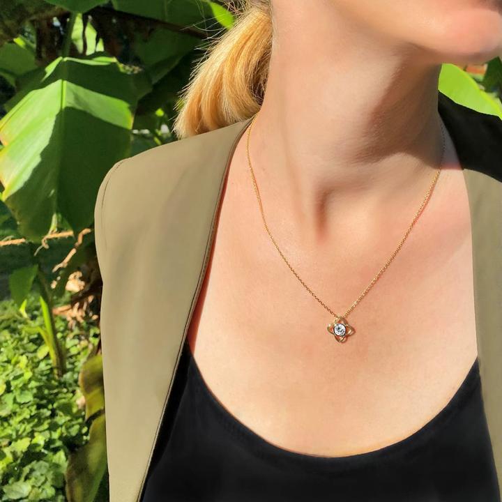 Immagine prodotto Candy Collana Gemma, argento 925, placcata oro (Argento 925, Placcato oro 18k, 42 - 45 cm)