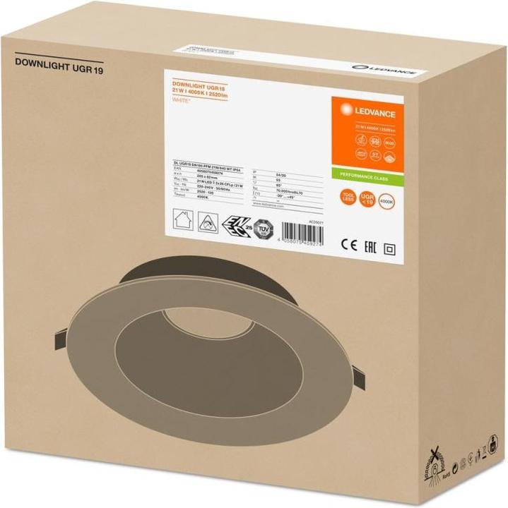 Produktbild Ledvance DL UGR19 DN195 PFM 21W/840 WT (2520 lm)