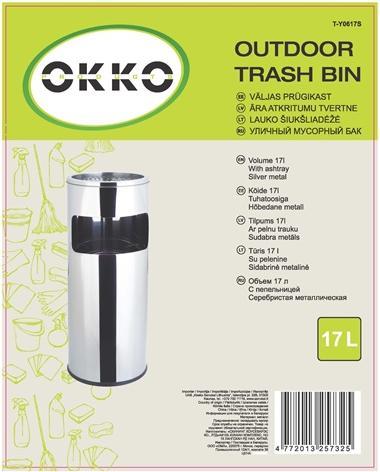 Produktbild Okko ROUND TRASH BIN WITH ASHTRAY T-Y0617S