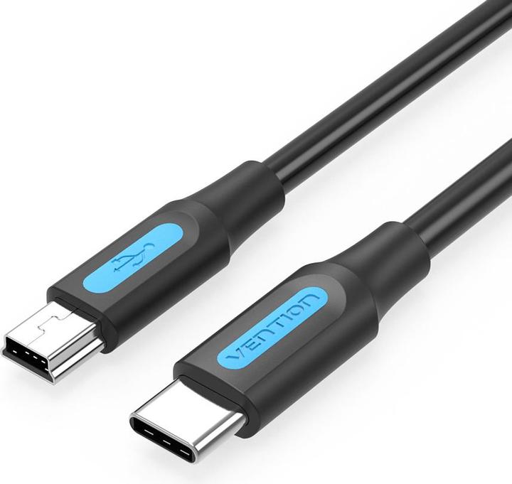 Actual product image Vention USB-C 2.0 to Mini-B 2A cable 1m COWBF black (1 m, USB 2.0)
