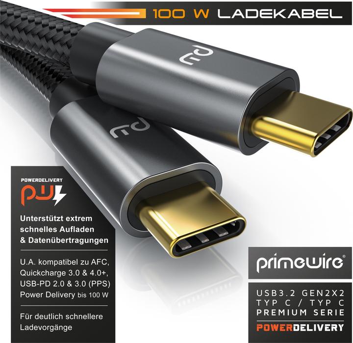 Produktbild Primewire USB C — USB C (1 m, USB 3.2, 100 W)