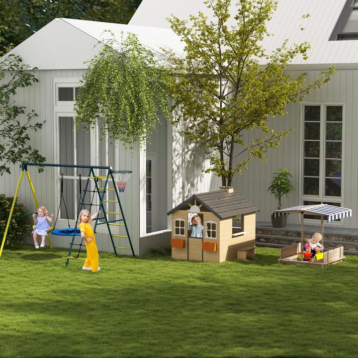 Produktbild Outsunny Kinderspielhaus mit Blumentopfhalter