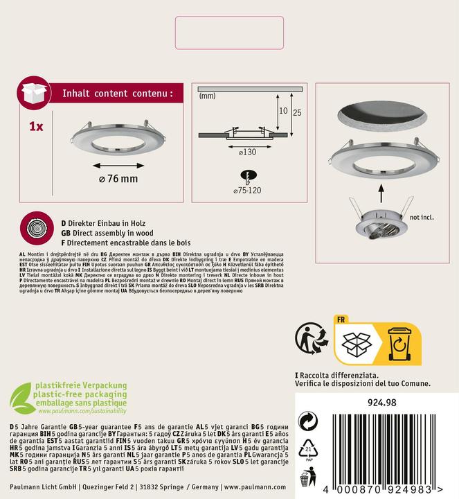 Produktbild Paulmann Einbauleuchte Adapter