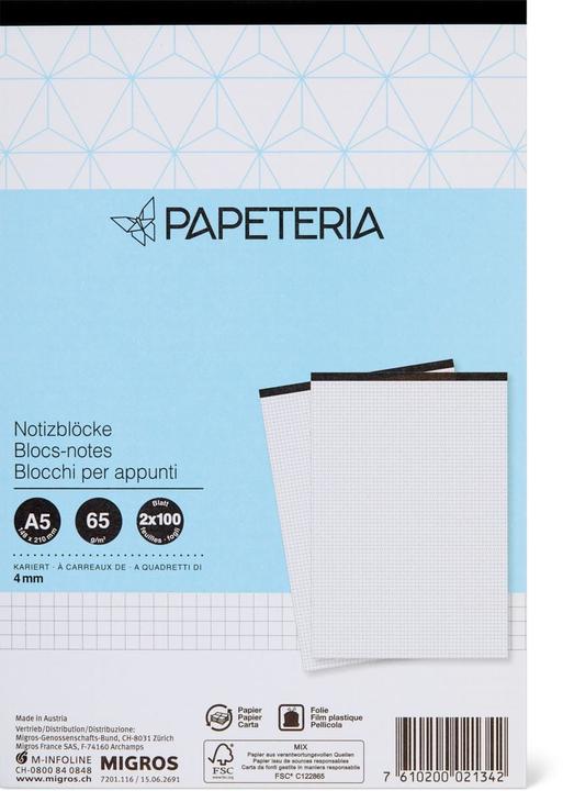 Produktbild Papeteria Notizblock (A5, Kariert)