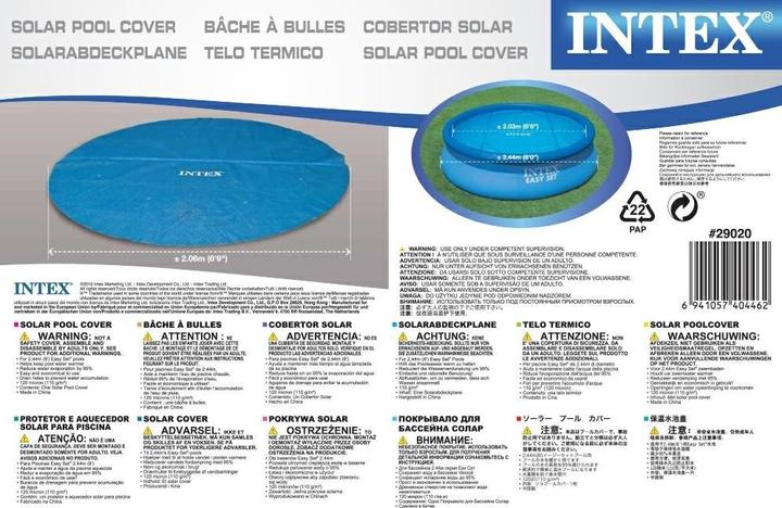Nutritional values and ingredients Intex Solar tarpaulin