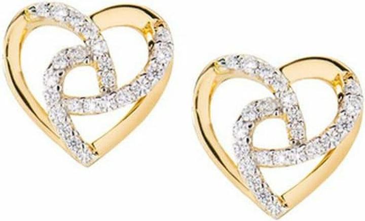 Image du produit Amen Boucles d'oreilles originales plaquées or avec zircons Love EHHGBZ