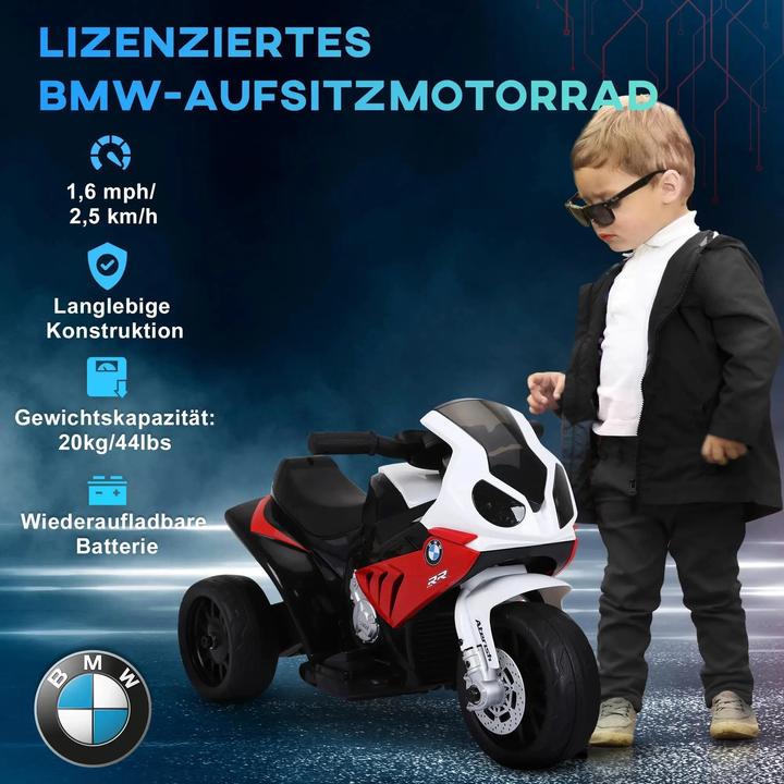 Produktbild Homcom Kinder Elektro Motorrad mit Licht- und Soundeffekte BMW S1000 RR Rot (6 V)