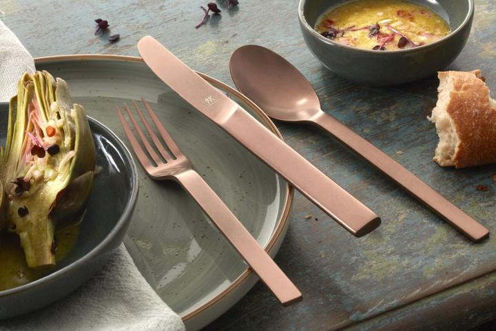 Produktbild Zwilling 60 tlg. Minimale Vintage Menübesteck Set Rose (60 Stück, Besteck Set)