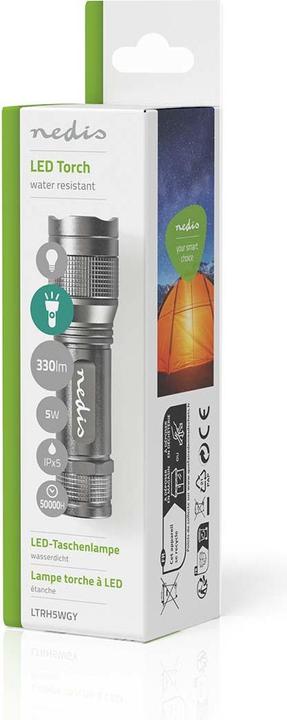 Produktbild Nedis LED-Taschenlampe, Premium, 330lm - silber (3.40 cm, 330 lm)