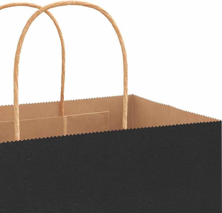 Produktbild VidaXL Kraftpapiertüten 50 Stk. mit Henkel Schwarz 54x15x49 cm Papiertüte (Geschenktüte, 50 x)