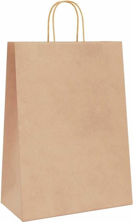 Produktbild VidaXL Kraftpapiertüten 50 Stk. mit Henkel Braun 32x17x44 cm Papiertüte (Geschenktüte, 50 x)
