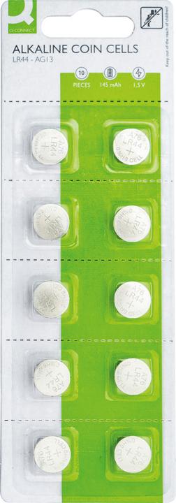 Image du produit Q-Connect Piles boutons alcalines (10 pcs, LR44, 145 mAh)