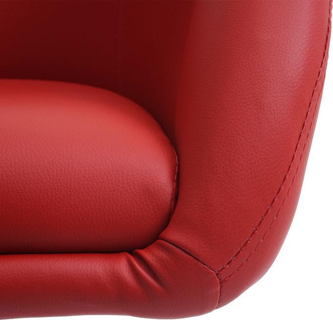 Produktbild Swisshandel24 Esszimmerstuhl, Drehstuhl Loungesessel, höhenverstellbar Kunstleder rot