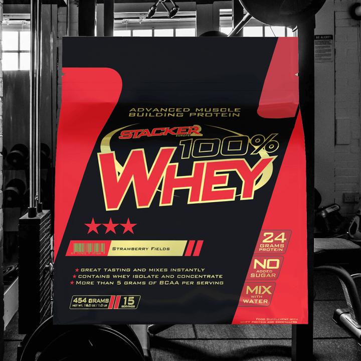 Produktbild Stackers 100% Whey (Strawberry Fields, 1 Stk., 454 g)