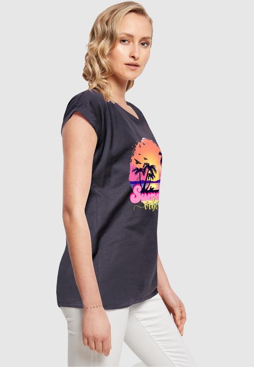 Actual product image Merchcode Ladies Summer Vibes Sunset Extended Shoulder Tee - 116527 (M)