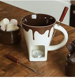 Actual product image Thumpsup Chocolate Fondue Mug (2 Forks, 1 Candle) (Chocolate fondue)