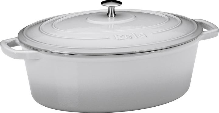 Kela Bräter Calido 6l oval grau (Kochtopf, Gusseisen)