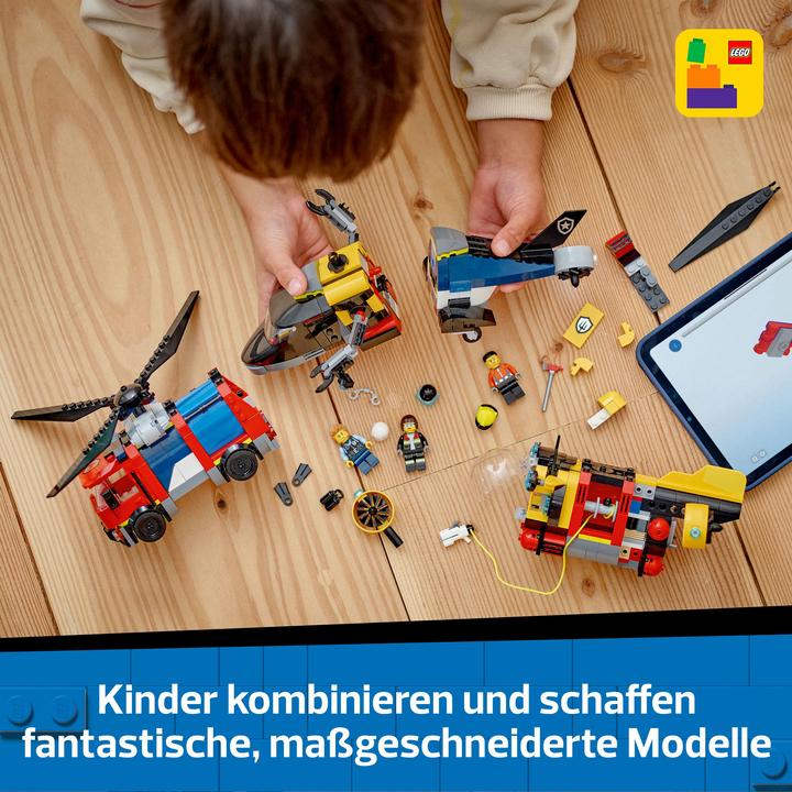 Produktbild LEGO Kombinationsset mit Hubschrauber, Löschauto und U-Boot (60462, LEGO City)