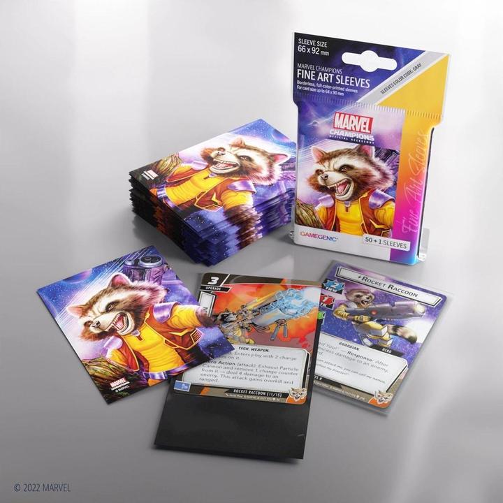 Image du produit Gamegenic Marvel Champions FINE ART Sleeves - Rocket Raccoon (pack individuel)