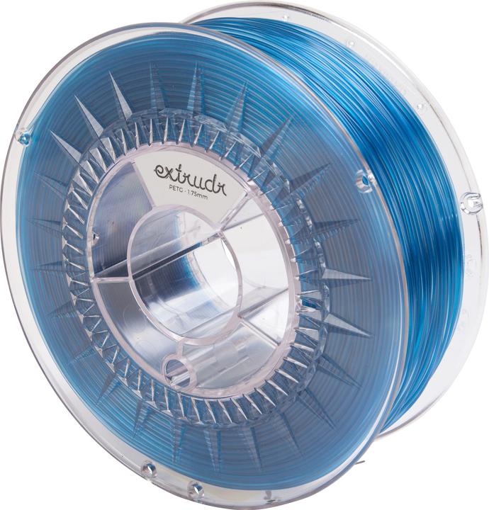 Image du produit Extrudr PETG - Bleu transparent - 1.75mm (PETG, 1.75 mm, 1100 g, Bleu)