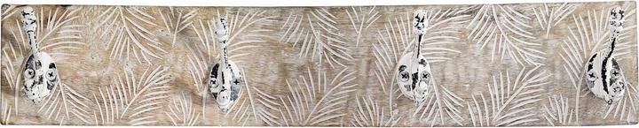 Produktbild Bhp Wandgarderobe Holz 4 Metallhaken geschnitzt