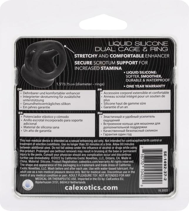 Produktbild CalExotics Alpha™ Liquid Silicone Dual Cage & Ring (3.75 cm)