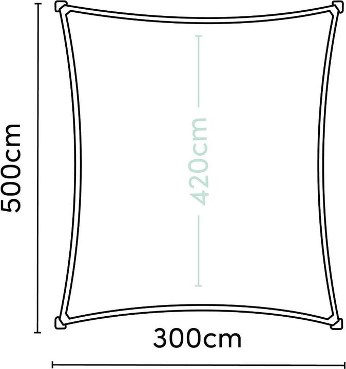 Produktbild Platinum Coolfit Sonnensegel rechteckig, grau Bezug aus 285g/m² Polyethylen (HDPE), 300x500 cm (300 x 500 cm)