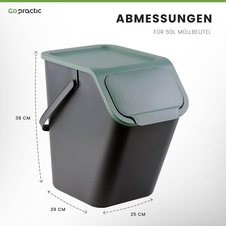 Image du produit Go Practic Mülltrennsystem Mülleimer-Set mit Biofilter (2x25l) (25 l)