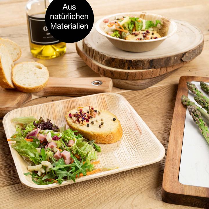 Produktbild Moritz & Moritz 25tlg. Palmblatt Geschirr Eckig 20x20cm (25 x)