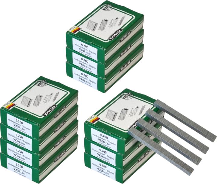 Actual product image Prebena 10x VZ06CNK staple 10.5 x 6 mm type VZ 67000 pieces made of galvanised steel