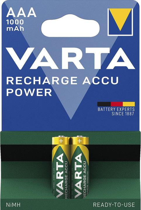 Produktbild Varta Recharge Accu Power (2 Stk., AAA, 1000 mAh)