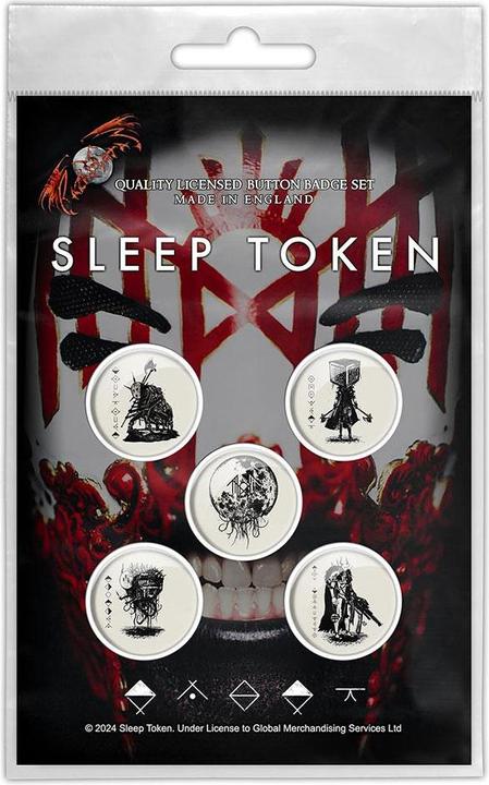 Sleep Token Abzeichen Vessel Mask 5erPack Kunststoff Metall