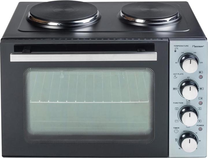 Produktbild Bestron Kleinküche (Grill - Backofen mit Doppelkochplatte) Inkl. Drehspiess und umluftfunktion