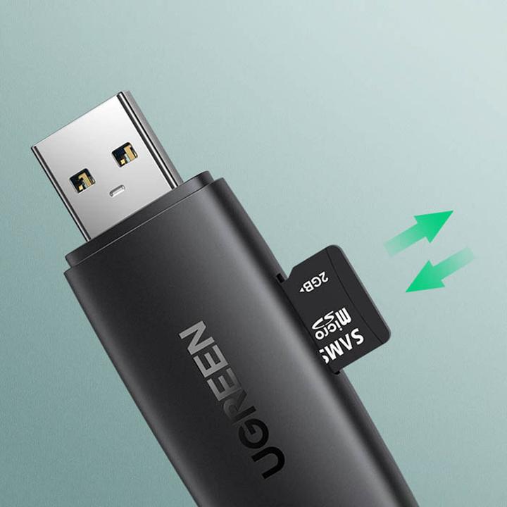 Image du produit Ugreen CM304 USB + USB-C Adapter Lecteur de cartes SD + microSD (noir) (USB-C)
