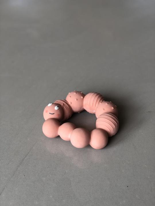 Actual product image Filibabba Teething ring - Lily the larva Peach