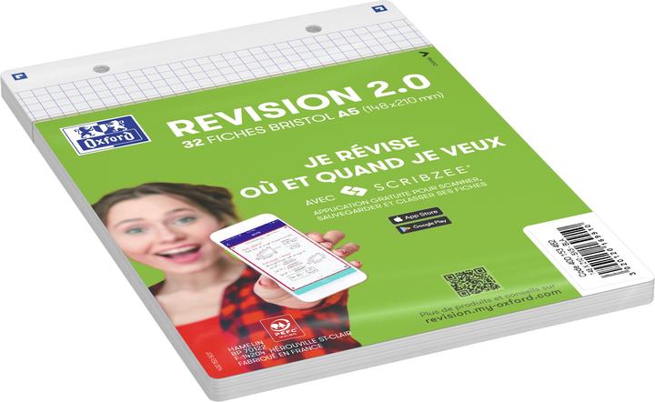 Immagine prodotto Oxford Schede bristol REVISION 2.0, A5, bianco (A5, 250 g/m²)