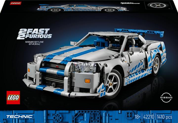 LEGO 42210 2 Fast 2 Furious Nissan Skyline GT-R (R34) Flitzer (42210, LEGO Technic)