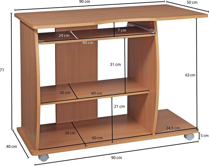 Produktbild FineBuy Schreibtisch Computertisch Holz furniert Buche