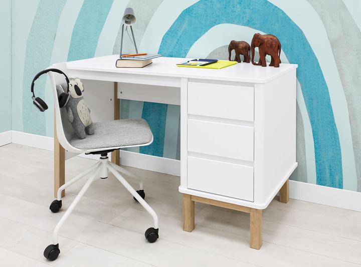 Actual product image Bopita Desk Mika White / Oak (78 x 130 x 60 cm)
