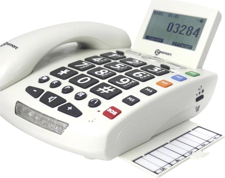 Produktbild Geemarc Pack SERENTIES Schnurgebundenes Seniorentelefon Fallband-Sensor Beleuchtetes Display Weiss