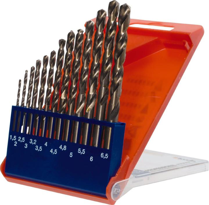 kwb COBALT Spiralbohrersatz 13-tlg. (5.5 mm, 6 mm, 6.5 mm, 3.3 mm, 4.2 mm, 2.5 mm, 3 mm, 3.5 mm, 4 mm, 4.5 mm, 5 mm, 1.5 mm, 2 mm)