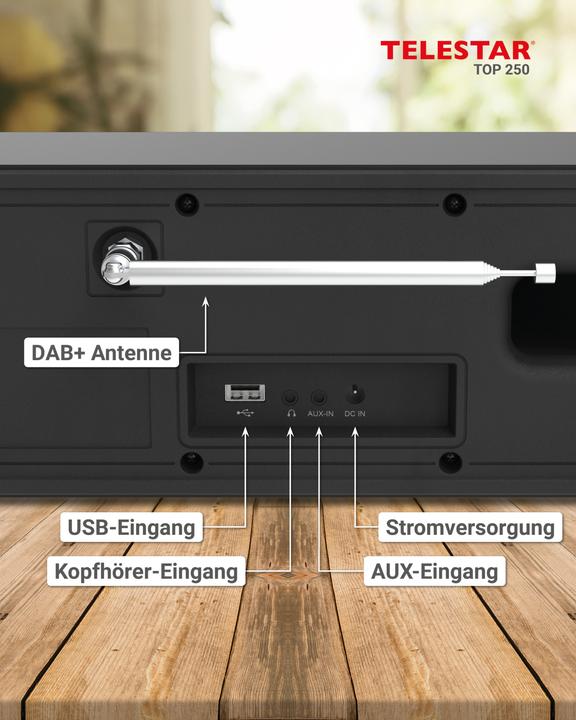 Immagine prodotto Telestar TOP 250 DAB+ Internetradio schwarz (Web radio, DAB, VHF, WiFi, Bluetooth)