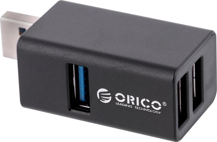 Produktbild Orico HUB USB Mini hub 3x USB-A 2.0 (MINI-U32L-BK-BP) (USB-C, 3 Ports)