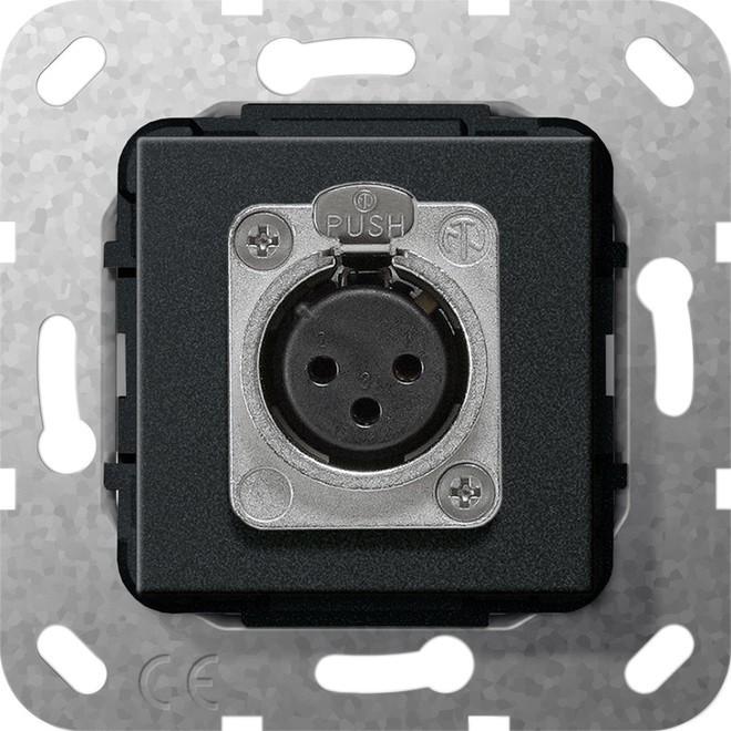Produktbild Gira XLR Buchse D Serie Einsatz sw matt 566710