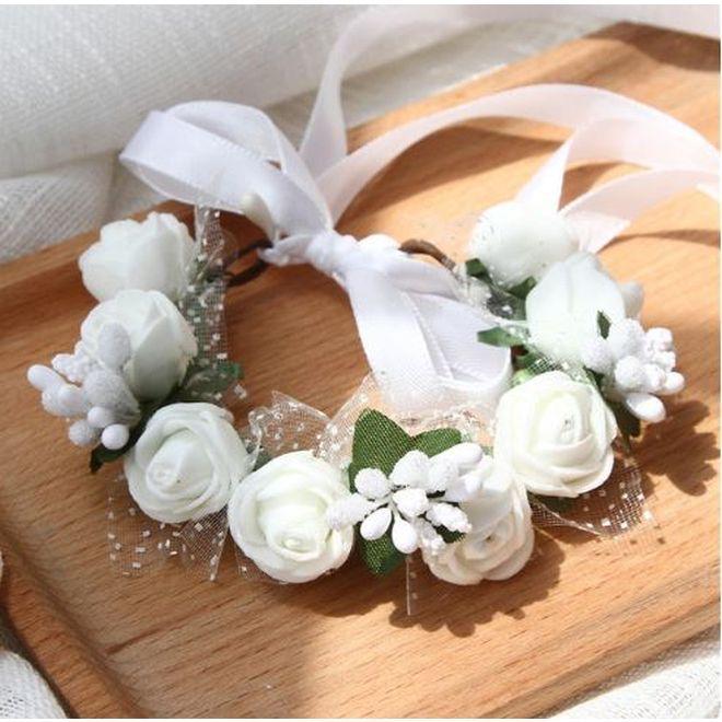 Immagine prodotto MU Style Bracciale a fiori (16 cm, Materiale sintetico, Tessuto)
