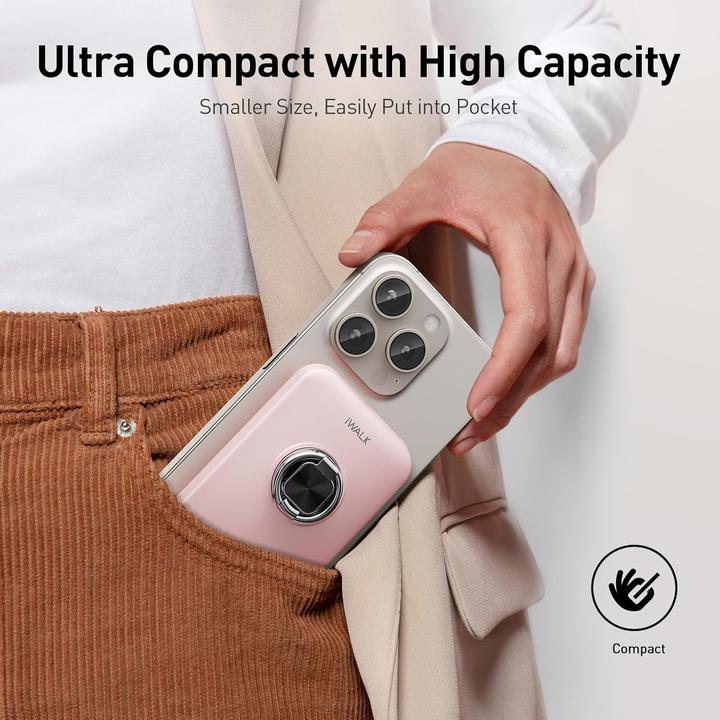 Actual product image iWalk PowerGrip 10000 PNK (10000 mAh, 20 W, 20 Wh)