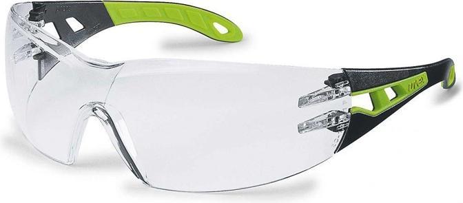 Actual product image Uvex Safety Safety goggles Uvex Pheos clear lens, supravision HC / AF coating, black / green legs. Packed in a r